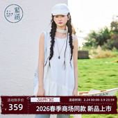 紫涵纯棉圆领背心连衣裙女2026年春季 甜美宽松显瘦不规则短裙 新款