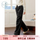 裤 女2025年冬季 新款 紫涵直筒阔腿工装 韩系简约通勤宽松高腰休闲裤