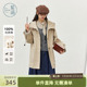 紫涵一手长连帽风衣女秋季 复古文艺风休闲宽松卡其色休闲外套 新款