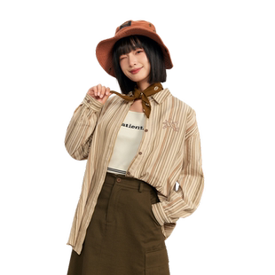 紫涵复古长袖纯棉衬衫外套秋季新款日系休闲户外百搭宽松衬衣