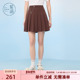 紫涵咖色腰链百褶短裙女士夏季 新款 少女高腰显瘦小个子a字半身裙