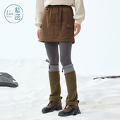 设计感复古高腰显瘦a字短裙 新款 紫涵户外工装 风磨毛半身裙女冬季