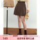 紫涵复古学院风百褶半身裙女秋季 新款 休闲小个子高腰显瘦a字裙子