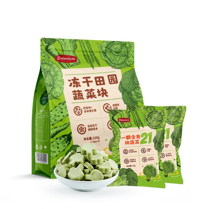 立兴冻干蔬菜块饼干蔬菜零食早餐代餐饼宝宝果蔬脆水果块蔬菜冻干