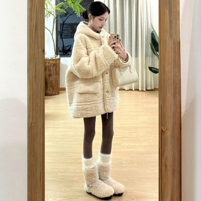 咖啡色含棉打底裤女秋冬2025新款高腰显瘦加绒加厚外穿踩脚连脚裤