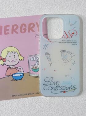 【IMD双层】手绘美少女适用苹果16手机壳iPhone15promax新款16Pro全包12个性14防摔Por可爱13保护套ins小众