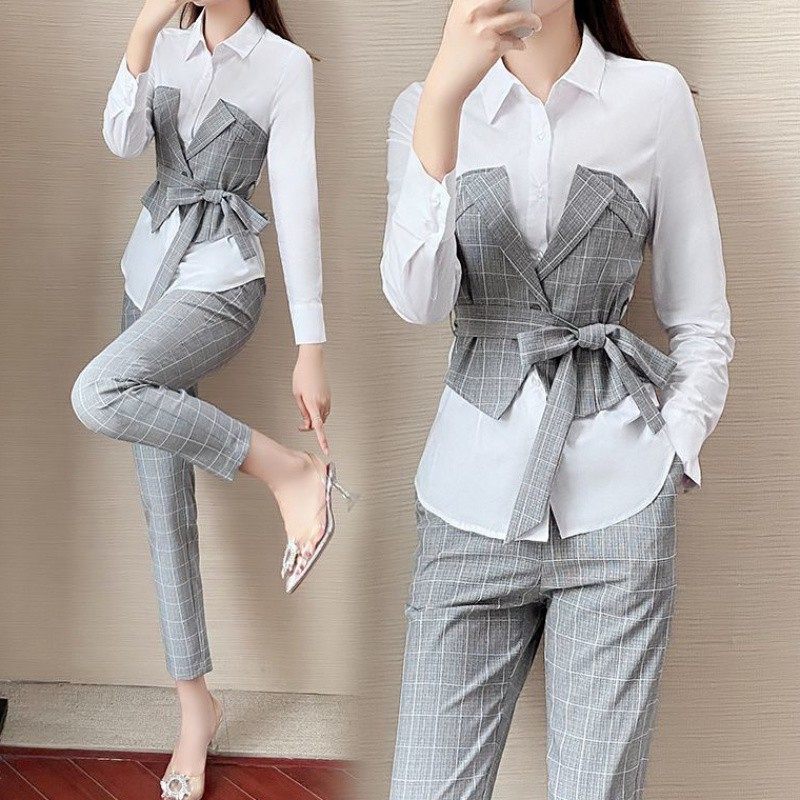 单/套装职业春季2021年新款女装休闲时尚气质御姐两件套洋气减龄|ruв категории Женская одежда, костюм/студенты школьную форму/обмундирования, модный костюм - от Buy2taobao.com для оказания профессиональной услуги покупки агента Taobao