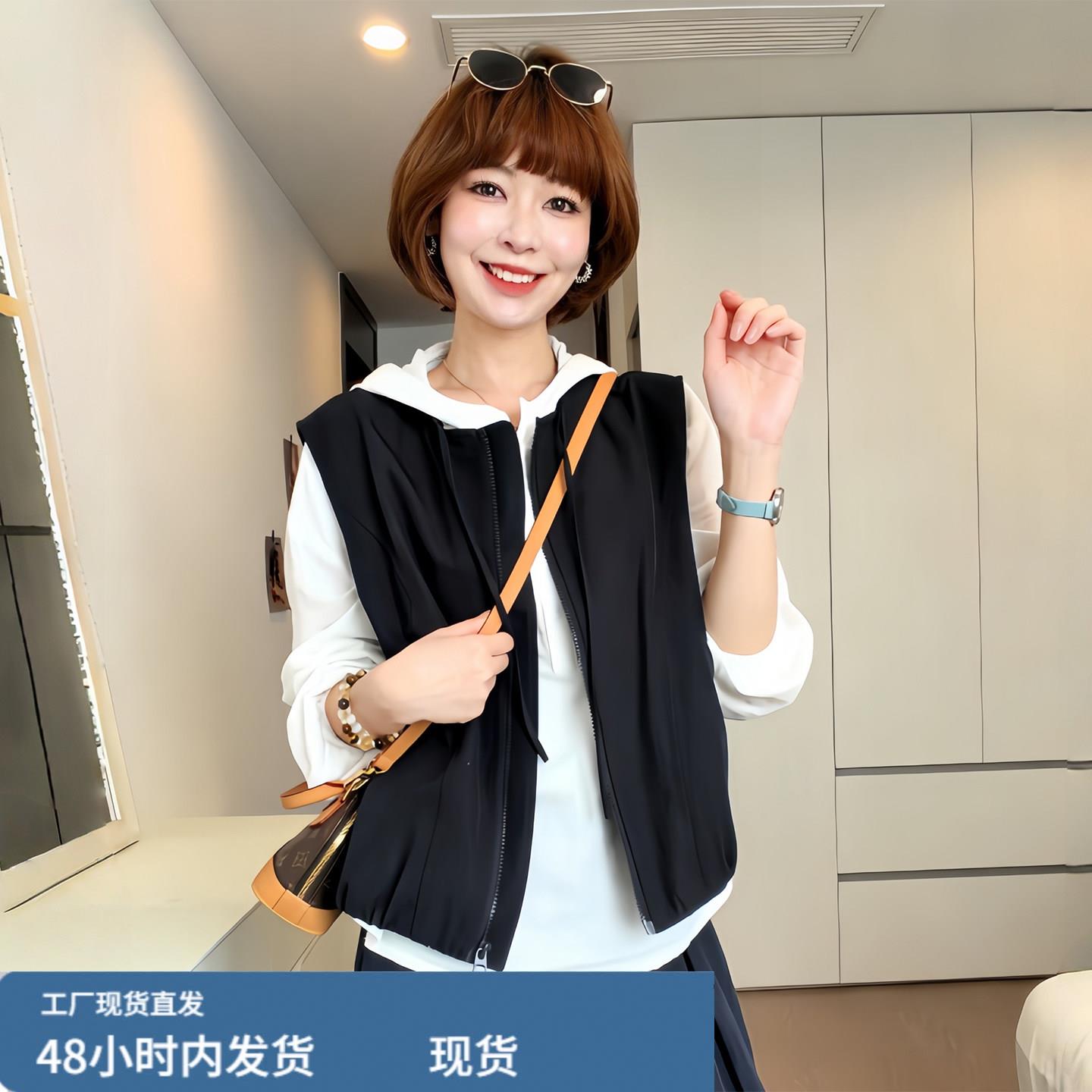 夏季薄款叠穿马甲女士时尚洋派减龄时髦马夹无袖背心外穿坎肩上衣图片