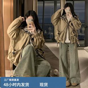 冲锋衣女款春装女2026年新款轻奢大码女装学院风风衣外套女