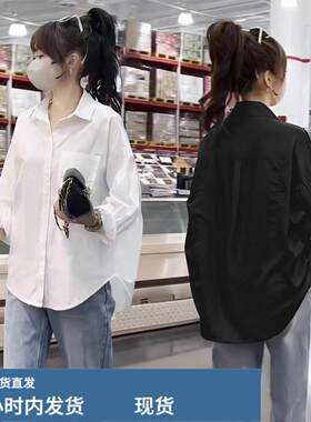 韩版宽松休闲白衬衫女士2