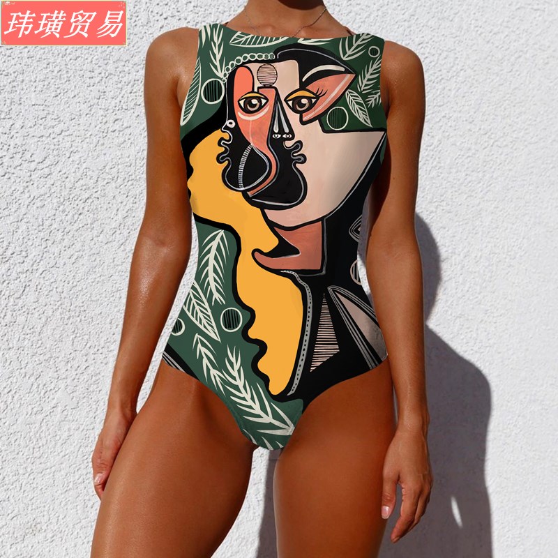 Imprimer une pièce maillot de bain swimsuit lady 印花泳衣女