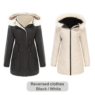 sides jacket long sleeved zipper Wear cotton thick both