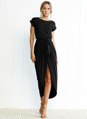 summmer women long dreses 女不规则连衣裙欧美风新платье