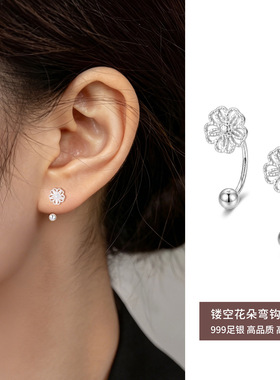 简约耳钉女纯银时尚百搭耳骨钉睡