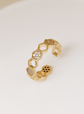 ins潮戒指女小众设计时尚个性轻奢高级感冷淡风食指指环开口戒子