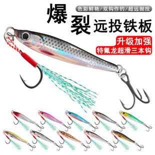 新款 翘嘴鲈鱼鱤鱼S型铁板假饵全泳层假饵 爆裂远投飘落铁板路亚饵
