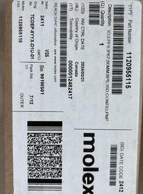 莫仕MOLEX    TCDEP-8YYX-D1U-01   1120955115传感器模块