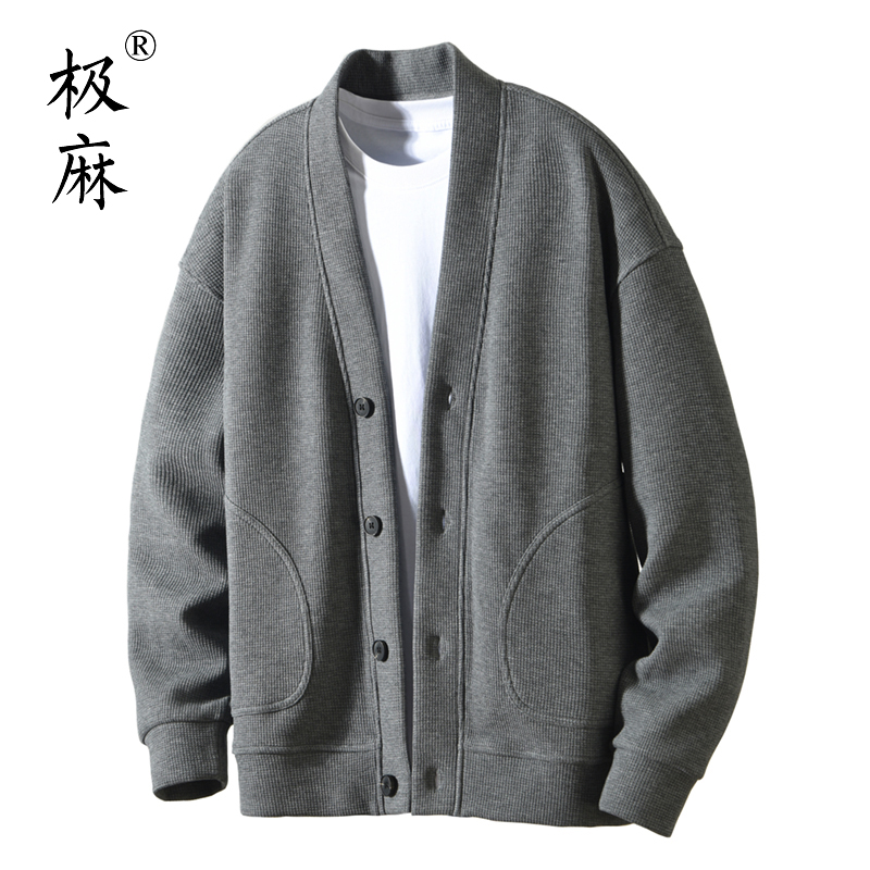 复古个性无领休闲开衫卫衣