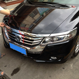 适用09-14款奥德赛改装前机盖饰条灯眉亮条RB3中网前杠车身装饰条