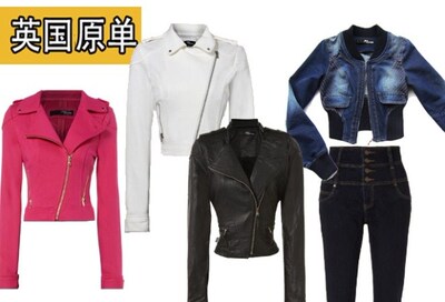 捡漏英国原单jane norman牛仔外套女长袖短外套收腰棒球服夹克衫