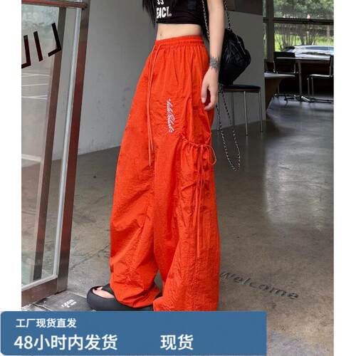 街舞潮牌嘻哈工装裤女冰咝速