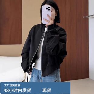 休闲精致短款外套女2026早春秋季新款夹克韩版宽松外穿棒球服上衣