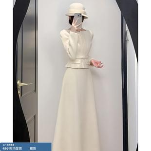 富家千金感冬装套装温柔风气质巨好看外套半裙绝美大方得体两件套