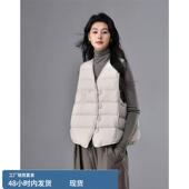 V领宽松覆古白鸭绒保暖坎肩 时尚 轻薄羽绒服马甲短款 女2025冬新款