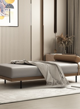 意式轻奢床尾凳换鞋凳卧室床榻客厅沙发脚踏酒店公寓样板房间长凳