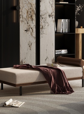 沙发脚踏床尾凳换鞋卧室床榻客厅门厅意式简约现代酒店公寓样板房