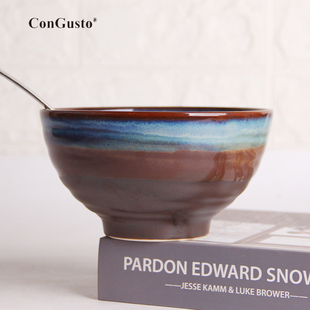 奥尔比亚con gusto 窑变复古粗陶6英寸高温陶瓷拉面汤米饭沙拉碗