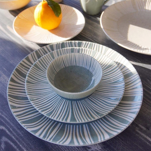 澳大利亚maxwell williams绿色灰色点点海浪线纹理10创意线条盘子