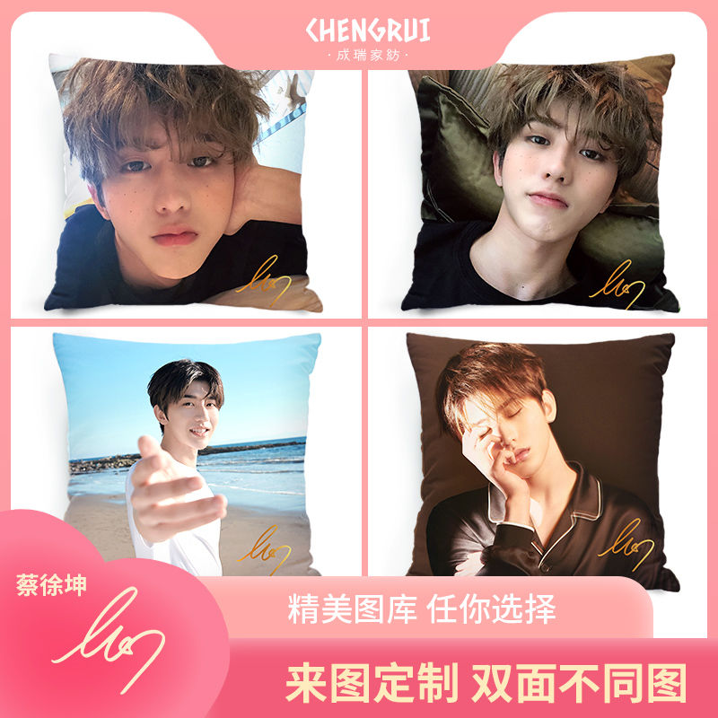 蔡徐坤抱枕 同款真人双面照片diy定制靠垫可爱靠枕头ikun生日礼物