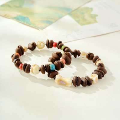 咖啡豆手串猫爪串珠手链女独特设计高级感手串情侣闺蜜弹力手学生