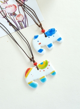 可爱小象毛衣链陶瓷性价比货源