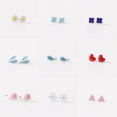 陶瓷小饰品原创设计小清新学生女耳钉小众新款 耳饰钢针新款 小巧