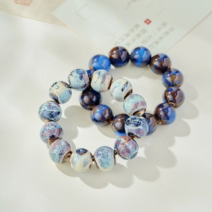 景德镇陶瓷饰品手链女学生儿童礼物摆摊货源混搭16mm大珠子男生品