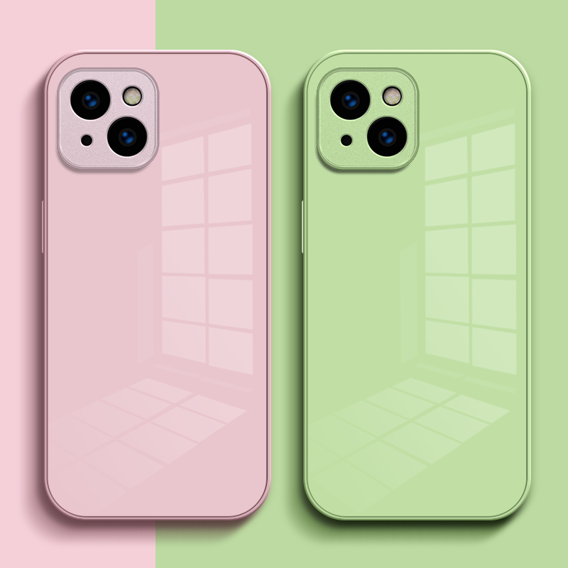 适用iphone15手机壳A3092轻奢品果15纯色苹果l5新款平果15全包iPhonr15简约Iphnoe15玻璃套玻璃壳硬壳保护套