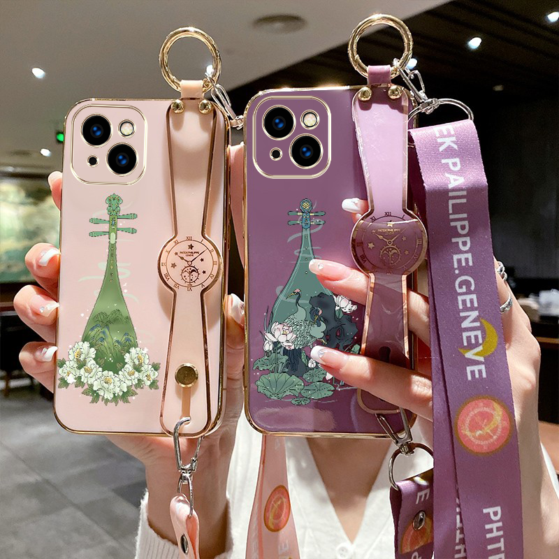 适用iphone 15手机壳A3092可斜挎pg15腕带支架Pgl5软壳iPhine15新款ihone15保护套i15全包iph0ne15防摔背带
