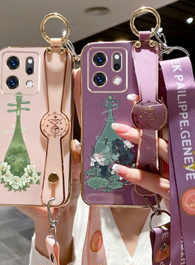 适用oppo Reno14pro手机壳PKZ110可斜挎rneo14pr0腕带支架reon14pro软壳Ronel4pro新款保护套全包防摔背带