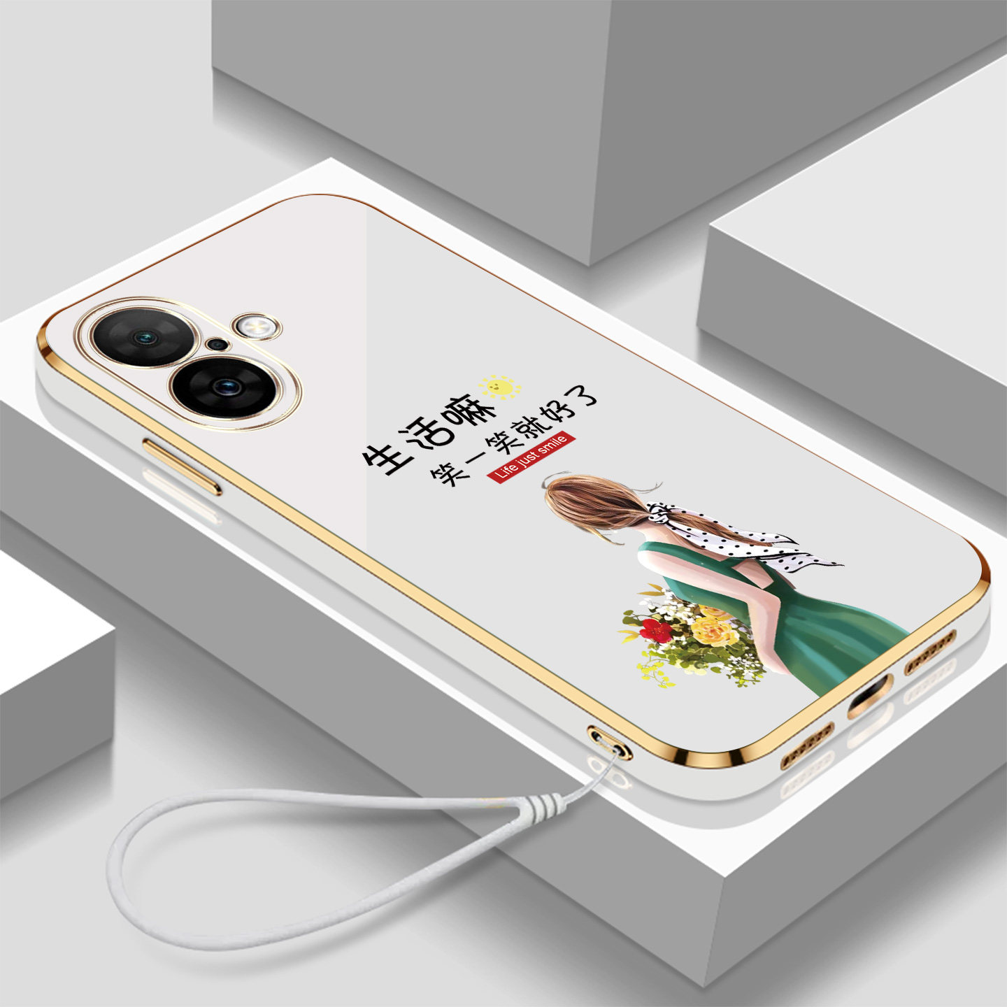 适用iphone16手机壳A3288硅胶Pgl6女款爱疯16保护套Ipone16软壳iph0ne16防摔Iphnoe16高颜值新款带挂绳全包