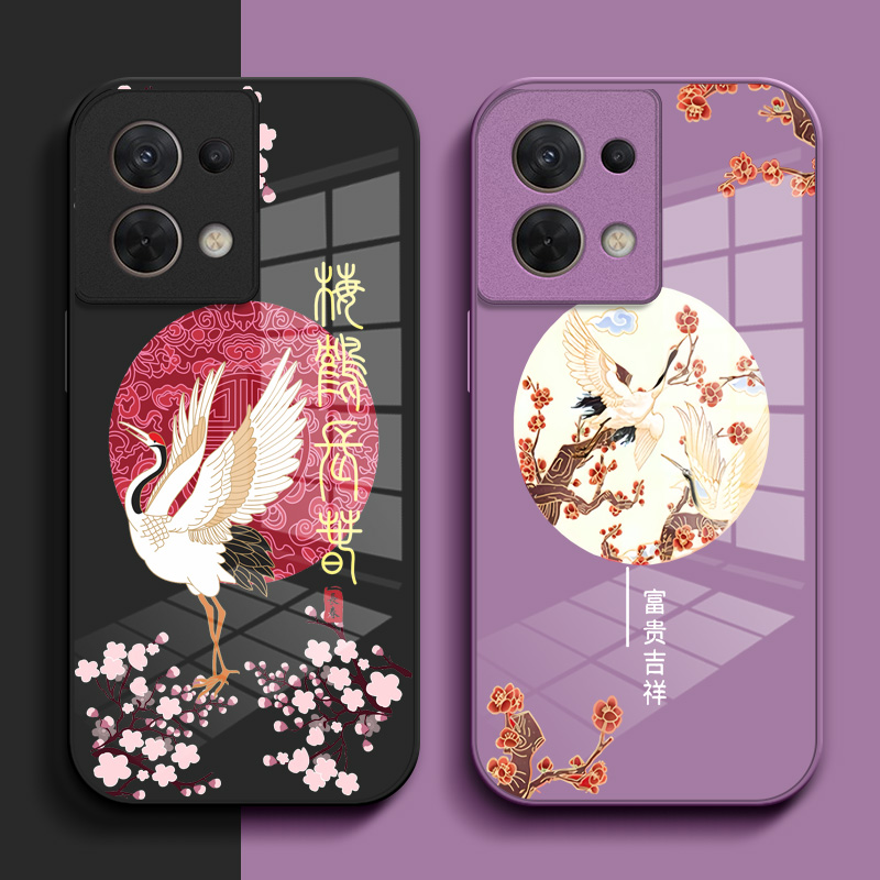 适用oppo Reno8手机壳PGBM10钢化玻璃壳8硬壳0PP0Ren08奢华remo8保护套ren08高级感PGBM1o保护壳oopr8