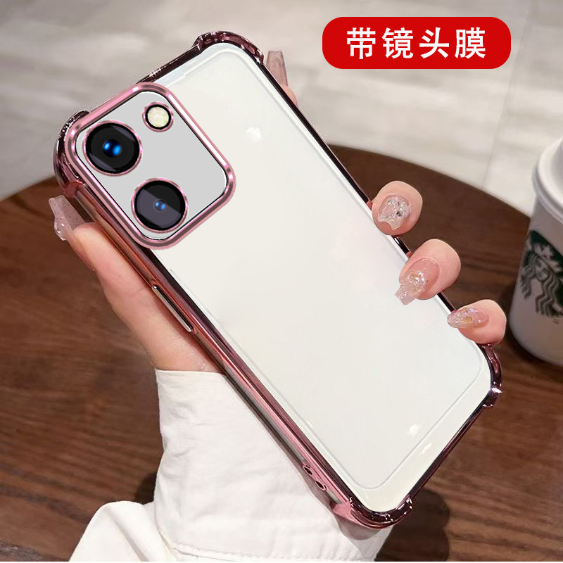 适用vivo Y100手机壳V2313A自带镜头膜V23l3A镜头保护套Viv0Y10o镜头全包voY100气囊防摔VovoY100透明