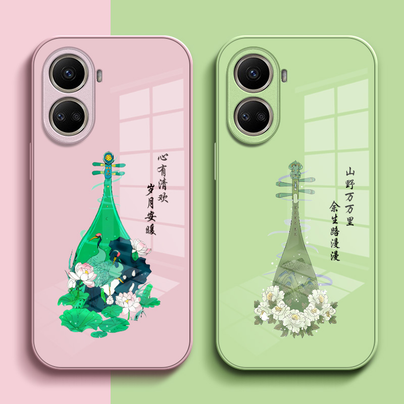 适用华为 Nova10se手机壳BNE-AL00保护套BNE-ALo0钢化玻璃背板化为Novα10se玻璃壳nova10SE中国风琵琶