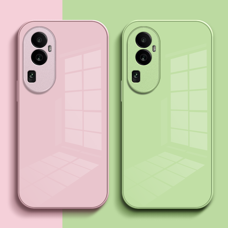 适用oppoReno10pro手机壳PHV110玻璃套rneo 1opro硬壳Ren010pro纯色roneL0pro全包新款保护套轻奢玻璃壳简约