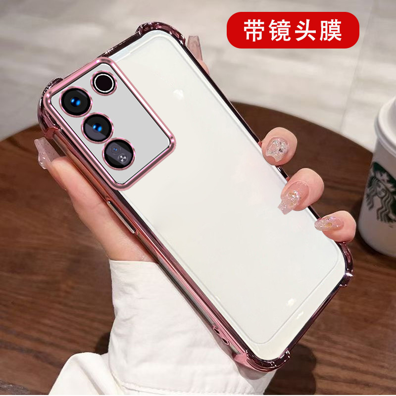 适用vivo S16e手机壳V2239A自带镜头膜vovis16e镜头保护套VovoS16e镜头全包vivis十六e气囊防摔Viv0S16e透明