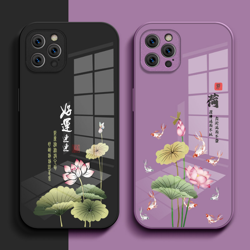 适用iphone 12promax手机壳A2412玻璃壳12pr0max中国风iphnoe12pr0max保护套苹果12promax全包奢华高级感