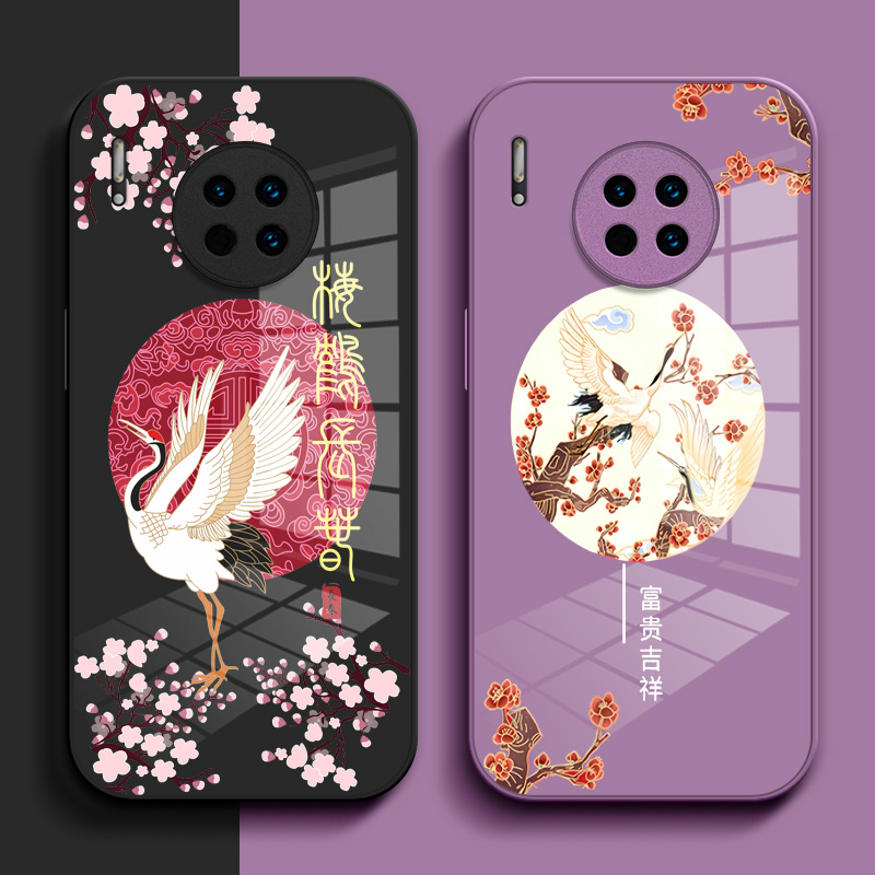 适用华为 Mate30e手机壳Hw mαte30e。钢化玻璃壳化为Mate3oe硬壳奢华保护套高级感保护壳