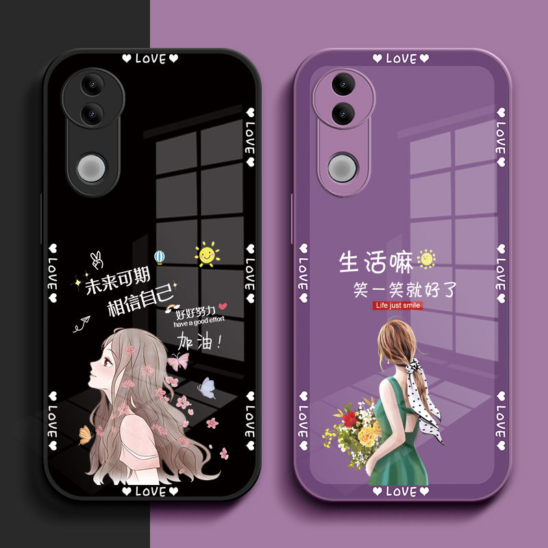 适用vivoS20手机壳V2429A玻璃壳VivioS2o女款Viv0S20硬壳vlvoS20保护套Vovos20钢化玻璃壳voS20奢华voviS20