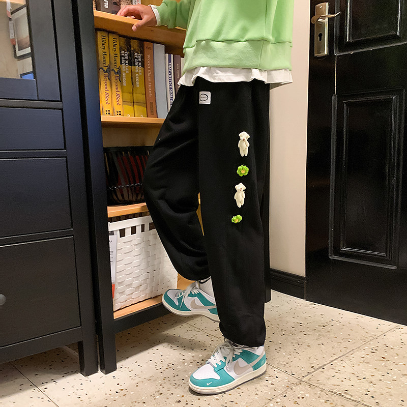 运动裤男春秋季宽松大码束脚阔腿卫裤潮ins高街休闲长裤子6650，男装休闲裤，电商C208A